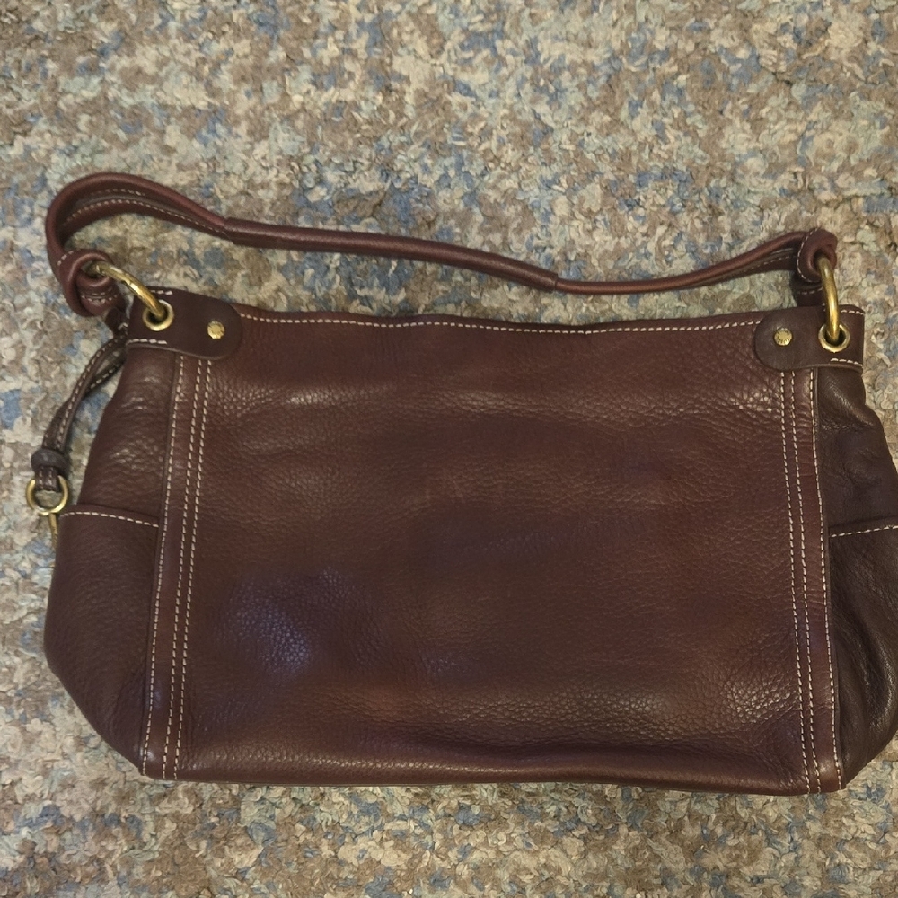 Fossil Dark Brown Leather Shoulder Bag